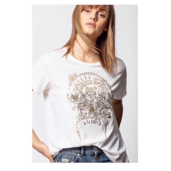 Zadig & Voltaire Walkie Brode Skeleton Tee- XS,S - Picture 1 of 7